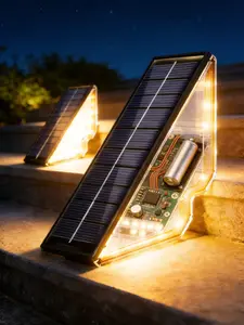 Solar Powered Step Lights for Outside Waterproof Led, Deck Outdoor Decor Stair Stairwell Lighting for Front Door, Patio, Back Porch, Ring Pathway