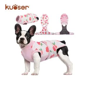 Kuoser Recovery Suit for Dogs Cats After Surgery, Professional Pet Recovery Shirt Dog Abdominal Wounds Bandages, Substitute E-Collar & Cone,Prevent Licking Dog Onesies Pet Surgery Recovery Suit, Fuddle wuddle patch puppy