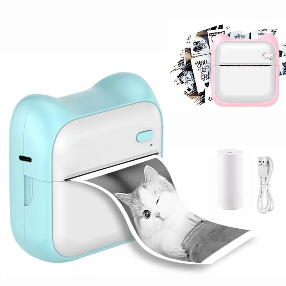 Portable Wireless Mini Label Printer, 1 Set Bluetooth-compatible Thermal Label Printer Compatible with iPhone & Android, Label Printer for Home and Of