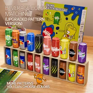 Fun Guess Bottle Game Family Early Education Interaction, Includes 10/20 Drink Can Storage Boxes + Stickers, Educational and Attractive Home Game, Family Board Game, Tabletop Games