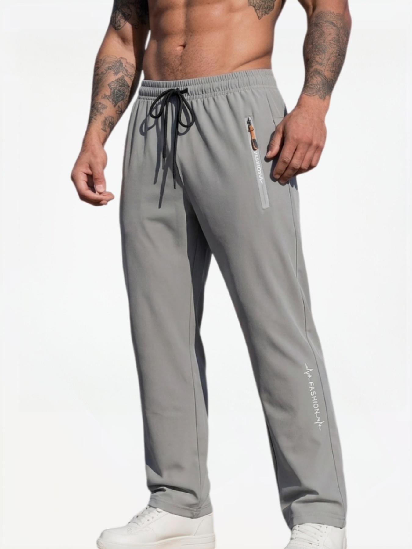 4-Pack Men’s & Women’s Cool Casual Sports Pants – Straight-Leg Long Pants with Zipper Pockets, Elastic Waist, Quick-Dry, Breathable Fabric, Suitable for All Seasons