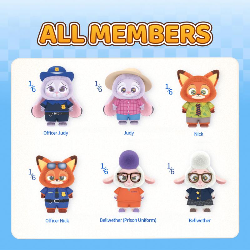 Disney Zootopia Collection Soft Vinyl Plush Blind Box – Adorable Collectible Figures of Judy Nick Bellwether Costume Designed Decor for Bag Backpack Gift forFriends Ideal Thanksgiving Christmas Holiday Gift