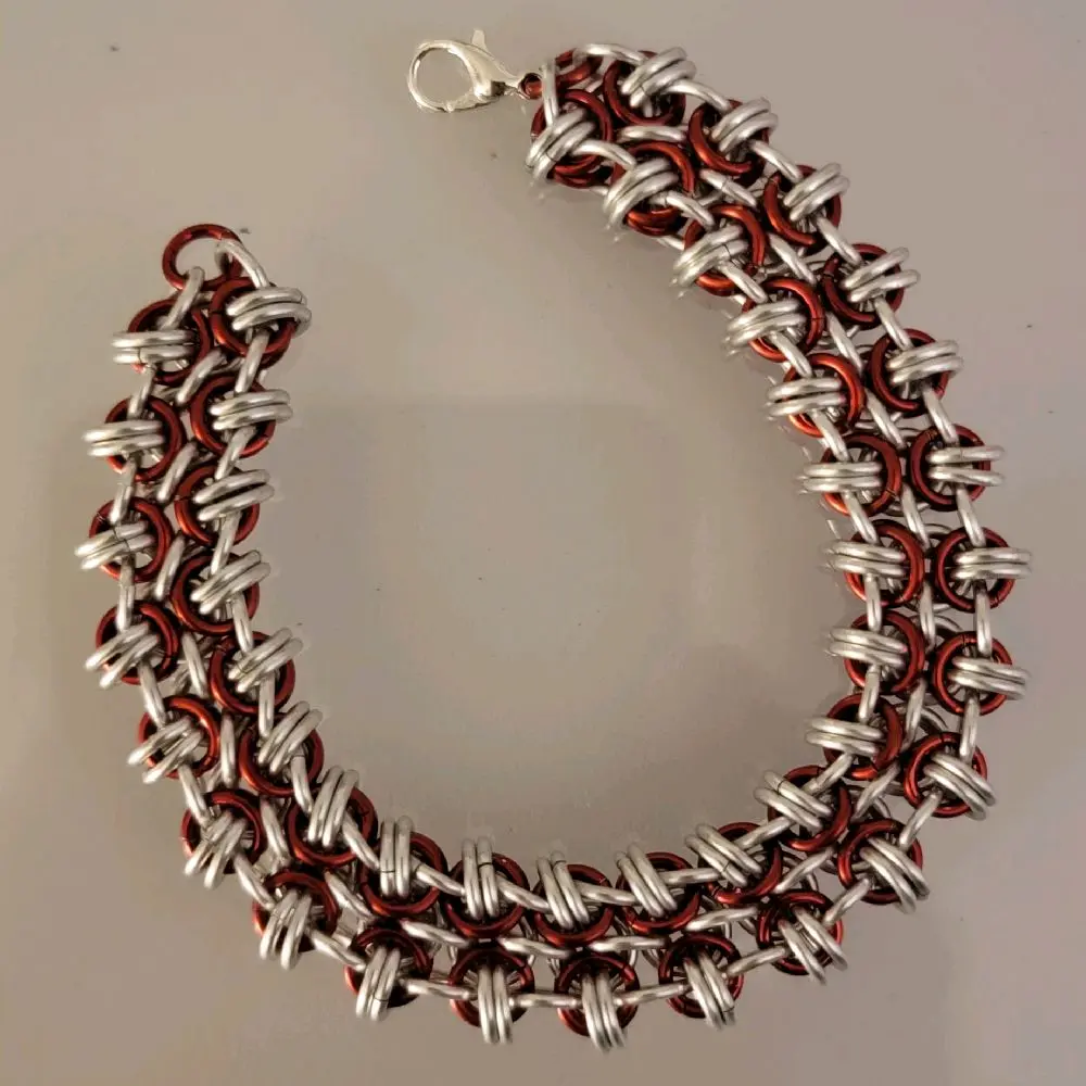 Handmade Gridlock Byzantine Chainmaille Bracelet