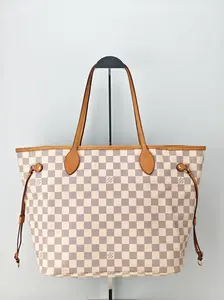 Pre-owned Damier Azur coated canvas Tote Bags Louis Vuitton Neverfull MM Damier Azur Canvas Tote Bag