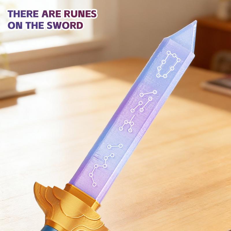 K-POP Large 3D printed portable purple telescopic Rumi sword, lightweight and portable, fun and space-saving, stress-relieving telescopic sword toy, cosplay fantasy accessory, movie collector gift, Halloween costume accessory.
