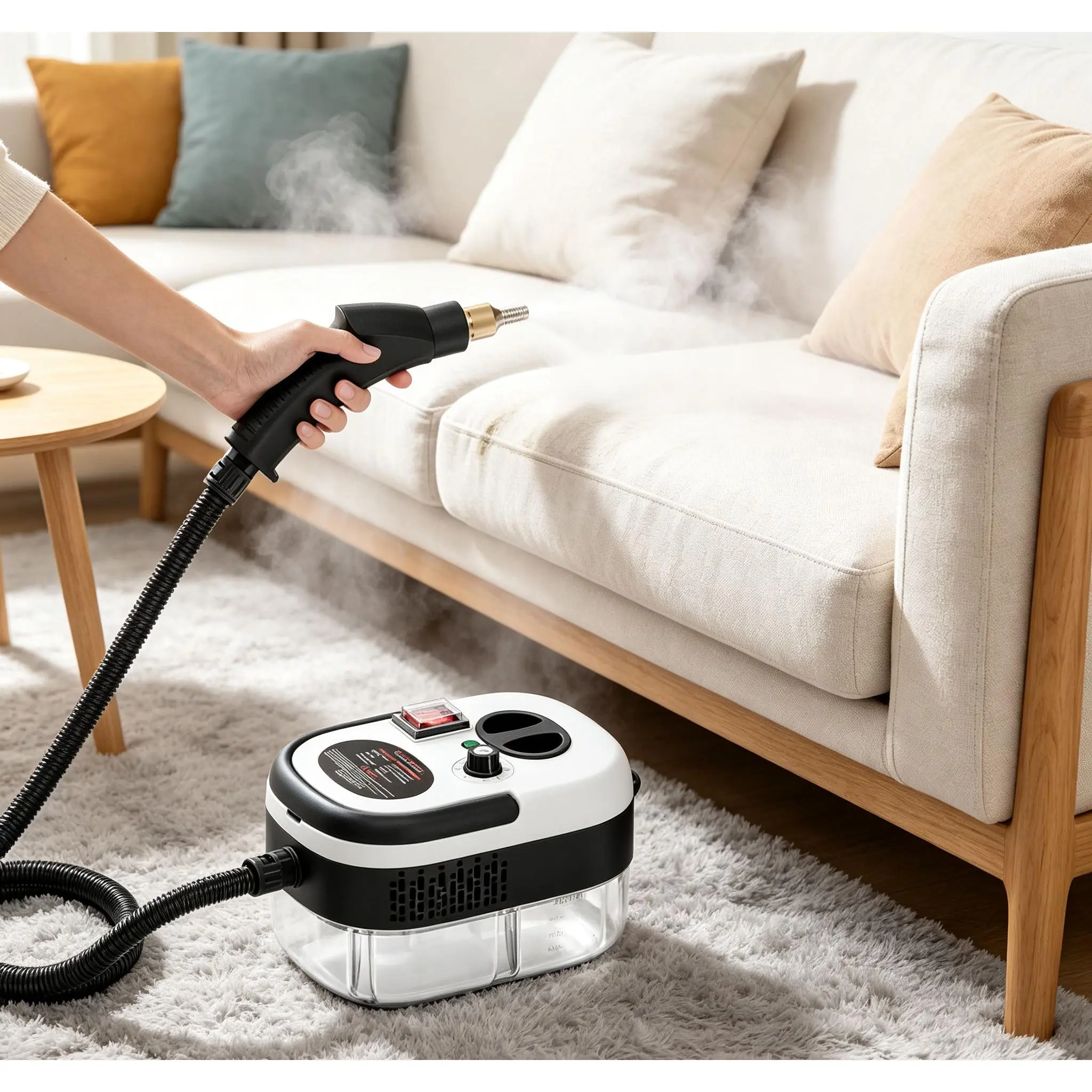 2500W Handheld Steam Scrubber, Adjustable 6 Power Modes, High Temp Steam Eliminates Dirt & Germs, Perfect for Tile Grout, Stoves, Window, Patio and Kitchen Heavy-Duty Cleaning
