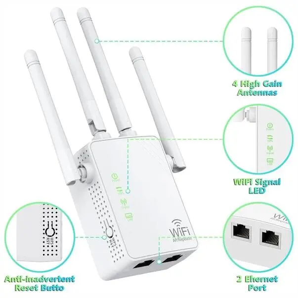2026 WiFi Extender Signal Booster with 5000 Sq Ft Coverage Supports Up to 45 Devices Long Range Wireless Network Amplifier