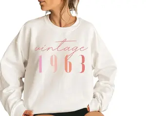 Classic 1963 Shirts For Women, Vintage Birthday Shirt, 1963 Birth Year Number Shirt For Him, Dad Bday Gift For Her Mom Wife Friend, Aesthetic, Trendy, T-shirt, Sweatshirt, Hoodie