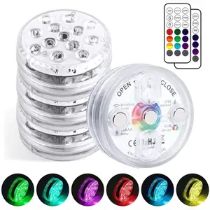 Submersible LED Lights with Remote Control, 13 LED Outdoor Pool Lights for Inground Above Ground Pool with Magnets & Suction Cups,16 Color Changing Underwater Light for Ponds Battery Operated