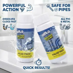 Powerful Drain Cleaning Formula for Kitchen Sinks, Bathtubs, and Showers, Quickly Unclogs Clogged Pipes, Bathroom Cleaning Tool