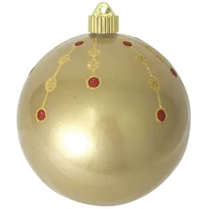6" (150mm) Commercial Shatterproof Ball Ornament - Candy Gold with Dancing Dots