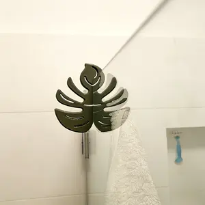 Monstera Deliciosa Bathroom Hook, No-Drill Glass Door Hook, Toilet Towel Rack, Ins Style Decorative Storage Hook