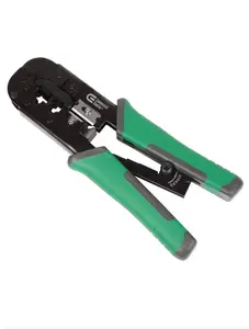 Commercial Electric Ratchet Modular Plug Cripper Green and Black Tool for Commercial Use with Ratchet Design and Electric Operation