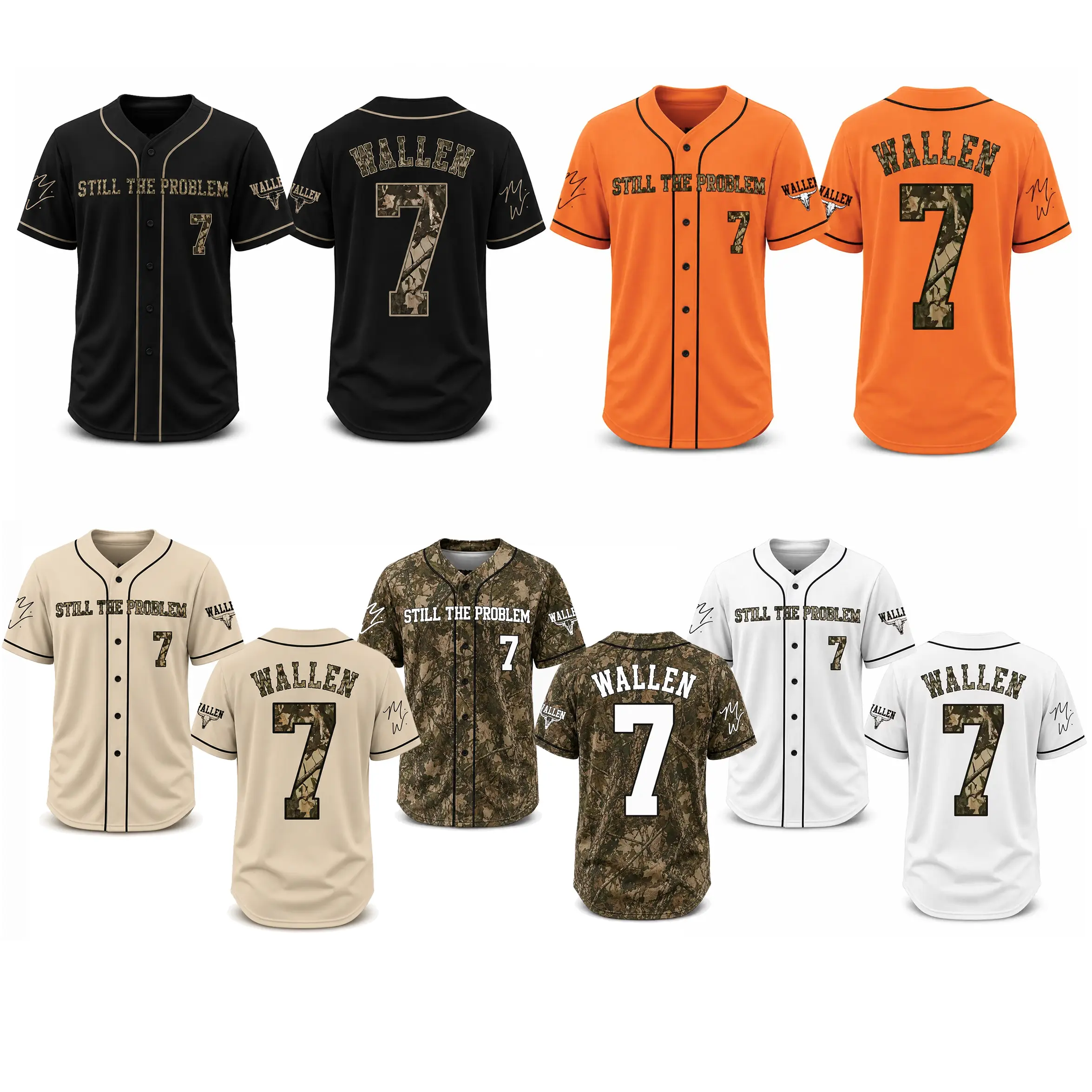 #7MW Baseball Jersey Shirt, Vintage Country Music Shirt, STill The Problem Jersey, Button Down Jersey For Men Women