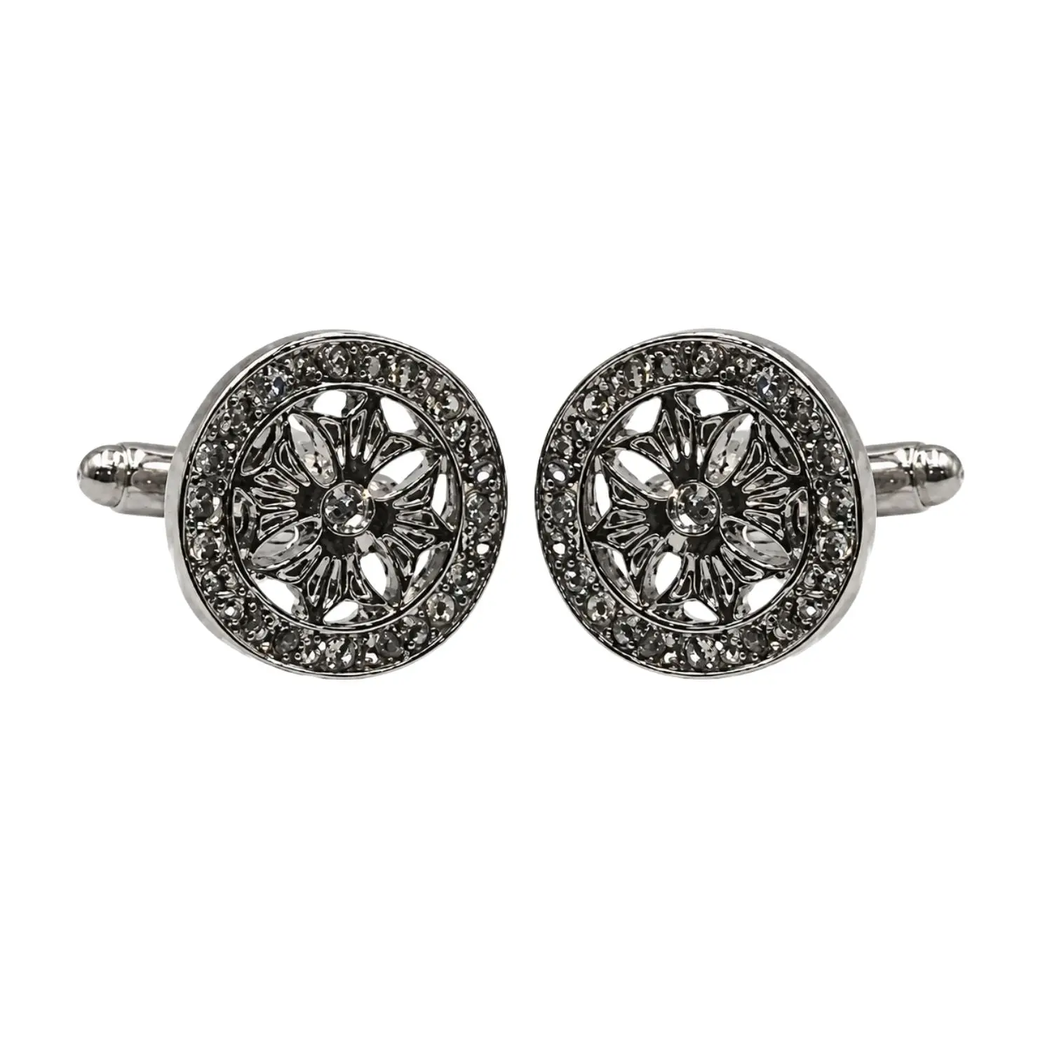 Vintage Silver Floral Cufflinks