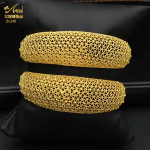 ANIID African Gold Color Bangles For Women Arabic Luxury Charm Bracelet 2022 Cuff Bangles Nigerian Wedding Plated Jewelry Gifts