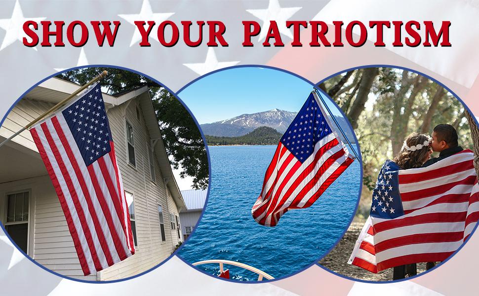 3x5 FT Heavy Duty American Flag for Outside Deluxe Spun Polyster US Flags, Waterproof UV Resistant USA Flag, Embroidered Stars National Flag,Tear-Proof America Flag High Wind,United States Flag 4-Row Stitching and Reinforced Seams,Stars and Stripes