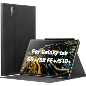 Galaxy Tab S10+ Plus 2024/ S9+ Plus/ S9 FE Plus Case, Multi-Angle Stand Cover Compatible with Samsung Tab S10 Plus/ S9 Plus/S9 FE Plus 12.4 Inch [Auto Wake/Sleep], Black