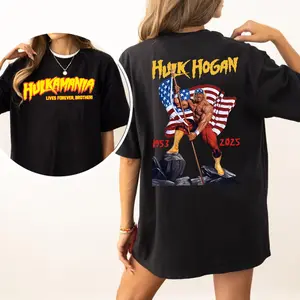 Hulk Hogan Tribute T-Shirt – “Hulkamania In Our Hearts” Memorial 1953–2025 – Vintage Wrestling Graphic Tee