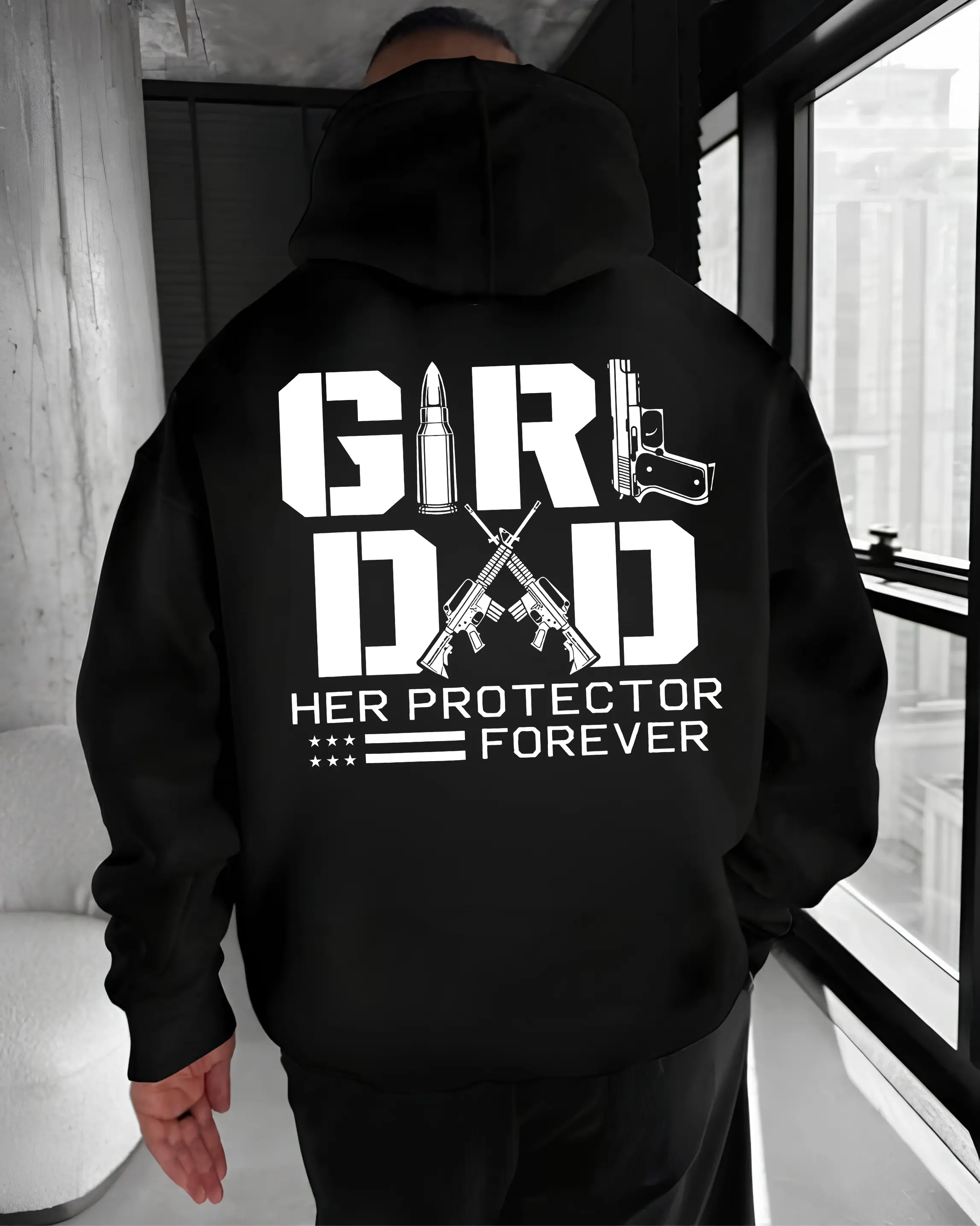 Girl Dad Her Protector Forever Hoodie – Gun Lover Protective Father T Shirt for Men – Tactical Dad Patriot Sweatshirt