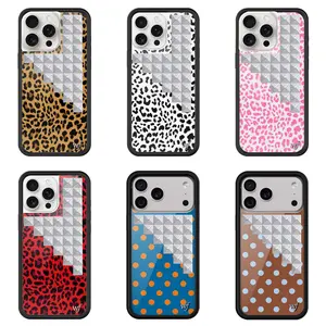 Wildflower's new brown cat leopard print rivet series phone case is suitable for iPhone 17 Pro Max