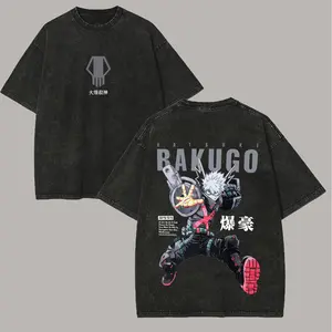 Katsuki Bakugo My Hero Academia Printed Unisex Washed T-Shirt38