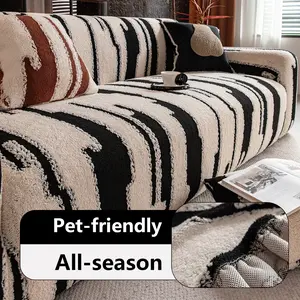 Anti-Slip Deterioration Resistant Sofa Cover, Pet-Friendly, Colorfast, High Elasticity, Multiple Colors, Reusable, Washable Sofa Slipcover