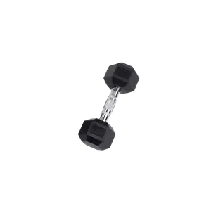 Rubber Hex Dumbbell - 15 Lb. Weight for Home Gym Fitness