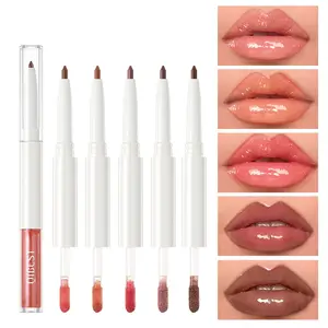 2-in-1 lip gloss, Lip Glaze Elixir, shiny and long-lasting, non stick cup, waterproof and easy to apply, natural makeup effect