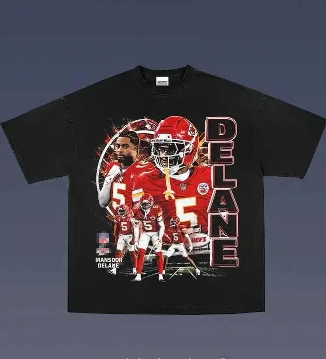 Youth and Adult Mansoor Delane Retro Football T-Shirt, Player Graphic Tee, Vintage Sports Fan Streetwear