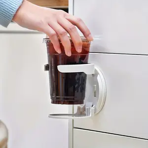 Wall-Mounted Foldable Cup Holder, No-Drill Folding Cup Rack, Coffee Mug Organizer for Office Desk, Kitchen, Bedroom, Dormitory