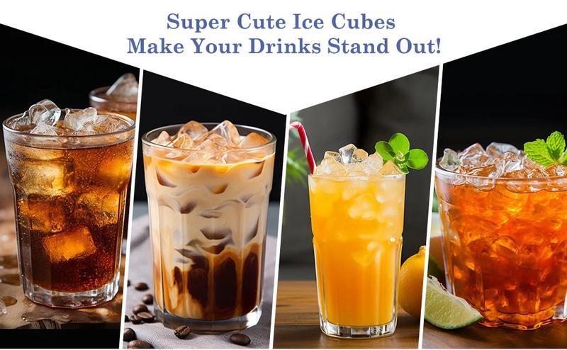 Mini Ice Cube Tray for Freezer, Nugget Ice Tray with Storage Bin, Makes 4×108 PCS Small Ice Cubes, Easy Release Crushed Ice Maker Tray for Drinks & Cocktails