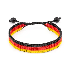 Germany Flag Bracelet: Handmade Bracelet, Adjustable Beaded Wristband