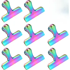 Pack of 8 Bag Clips, Stainless Steel and Heavy Duty Metal Bag Clip,Tightly Seals Chip, Coffee, Bread or Cereal Bags to Keep Food Fresh, for Home, Kitchen, Office, Pantry, Camping (3inch) - Home Improvement.