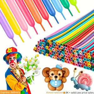 100PCS 260 Long Twist Balloons,Mixed color Long Balloons DIY Animal Modeling Balloon Thickening Latex Twisting Balloons for tying balloons garland and Birthday Wedding Christmas Festival Party Decoration.