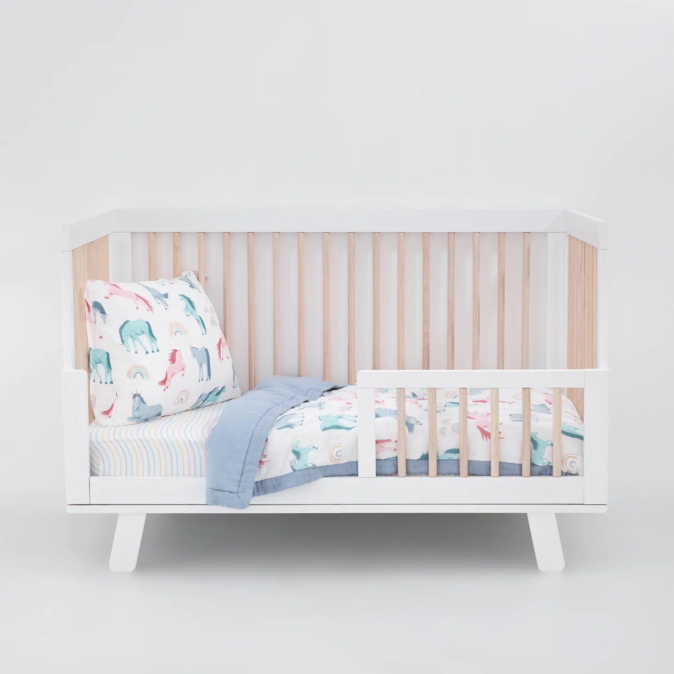 Cotton Muslin Toddler Bedding 3 Piece Set - Unicorns