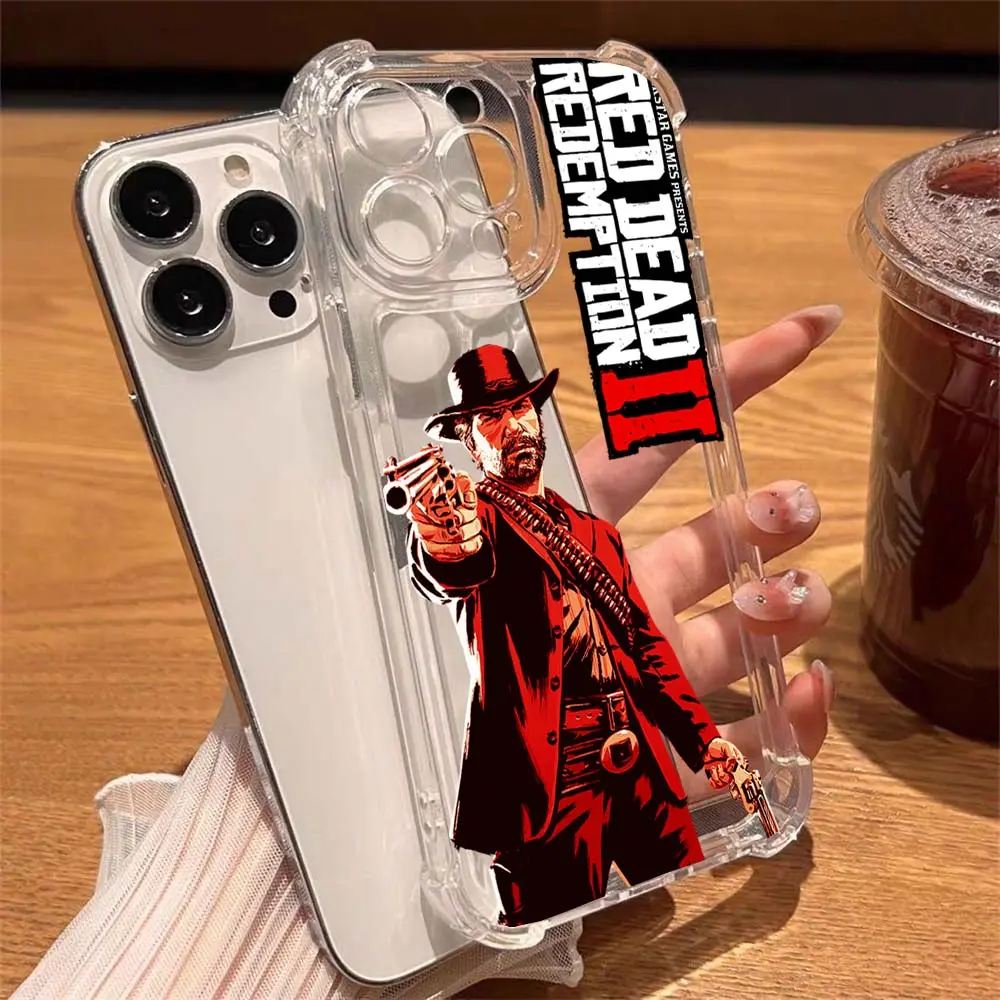 Game Red Dead 2 Soft Silicone Phone Cases For iPhone 17 16 15 14 13 12 11  Plus Pro Max  R-Redemptions Shockproof Protection Anti-Drop Protective Protector Shell Cover