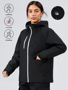 Women's Waterproof Windproof Design Hiking Jacket, Outdoor Activities Soft Shell Raincoat with Hood, Adjustable Cuffs and Hem, Breathable for Travel Camping Rock Climbing Adventure Spring Outings Soft Shell Jackets