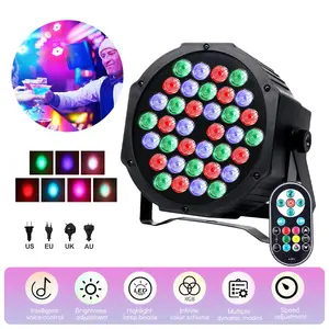 36 LED RGB Stage Lights, DJ LED Par Light with Remote & DMX Control, Sound Activated Uplights for Wedding, Birthday, Christmas, Party & Stage Lighting