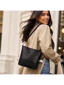 Chic Vintage Snake Pattern Women Purse Fashion Shoulder Crossbody Handbag Soft Leather Bucket Tote with Spacious Storage for Daily Travel Office Vacation Weekend Shopping Holiday Birthday Christmas Halloween Gift for Mom and Wife
