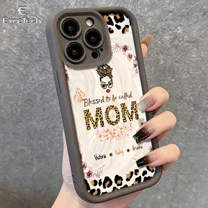 Leopard Print Blessed To Be Called Mom Flowers Phone Case for iPhone17Pro Max/11/12/13/14/15/16Compatible with the Samsung Galaxy S26 Ultra/S25/S24/S23/S22 series; features a precision-cut design for a snug fit, providing comprehensive protection