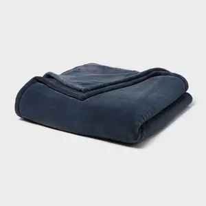 Full/Queen Ultra Plush Blanket Blue - Threshold
