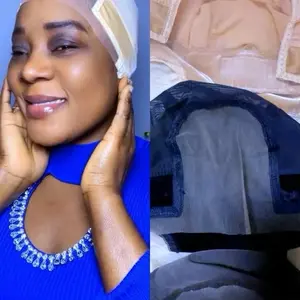 Lace Wig Grip Cap for Women 4x5 Transparent Lace Front Wig Cap with Gripper Headband to Keep Wig in Place