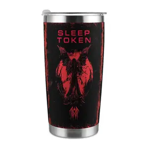 Sleep Token 15oz Tumbler, Sundowning Album Tumbler, Progressive Metal Band Merch Tumbler, Rose Rune Tumbler, 20oz Double Silver Edge Tumbler, Stainless Steel Tumbler, Christmas Gift