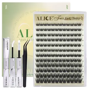 ALICE Lash  Extension Kit Fuzz CD Curl Eyelash Clusters DIY Thin Band Individual Lashes 9-16mm Cluster Eyelash Extensions