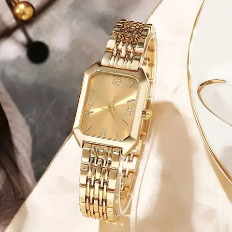 Women's Elegant Square Dial Quartz Watch, Fashionable Design, Perfect for Business Professionals, Versatile Wristwatch for Daily Wear, Analog Quartz Watch, Fashion Wristwatches
