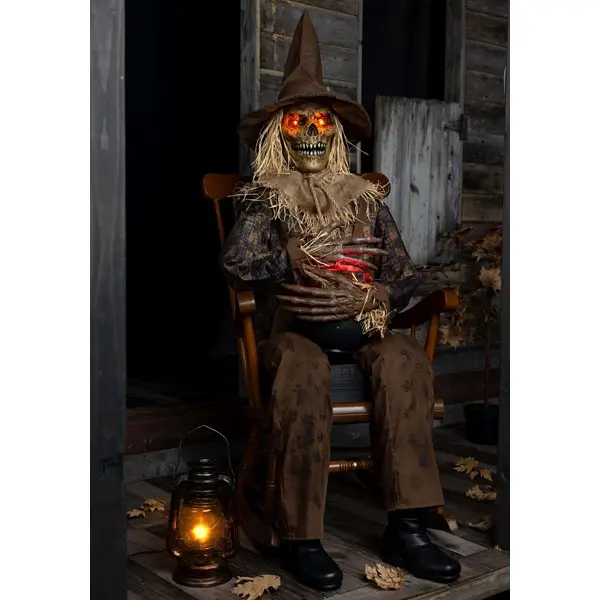 4.8FT Swiping Scully the Seated Scarecrow Animatronic Decoration - Tekky