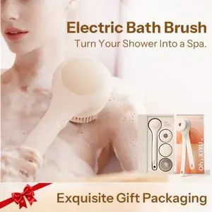 XiyuYouth Electric Body Brush Back Scrubber Exfoliating XY1 Dual Handle Shower Brush with 3 Heads 2 Speeds USB Rechargeable IPX7 Waterproof for All Skin Types