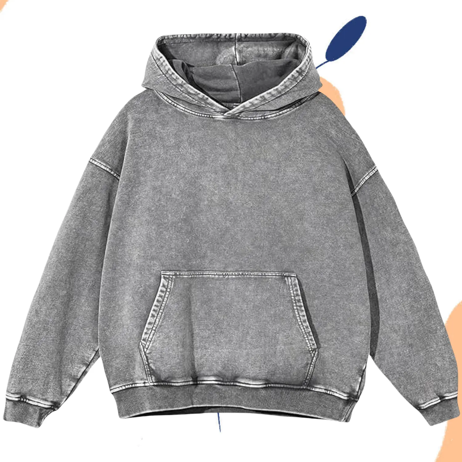 Mens Oversized Hoodies Vintage Hoodie Couples Pullover Acid Wash Hoodies for Men Streetwear Sweatshirts