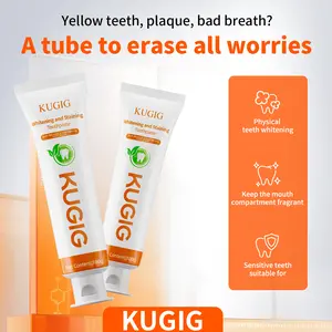 KUGIG Fluoride-Free Whitening Toothpaste for Sensitive Teeth, Helps Reduce Surface Stains, Freshens Breath, Supports Gum Care, Long-Lasting Mint Freshness
